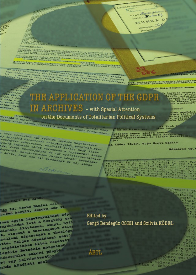 THE APPLICATION OF THE GDPR IN ARCHIVES előlapja